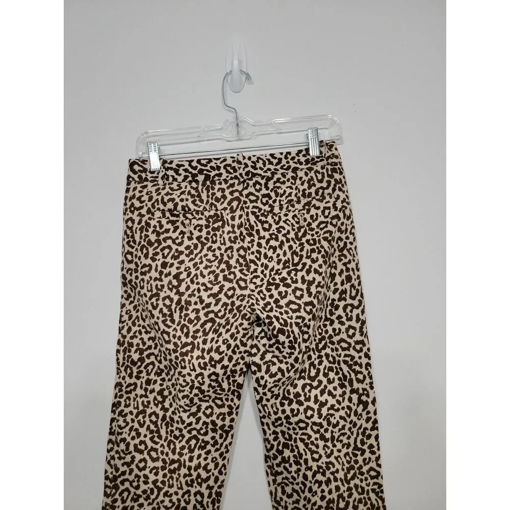 J Crew Women's Pants Size‎ 00 Leopard Print Capri